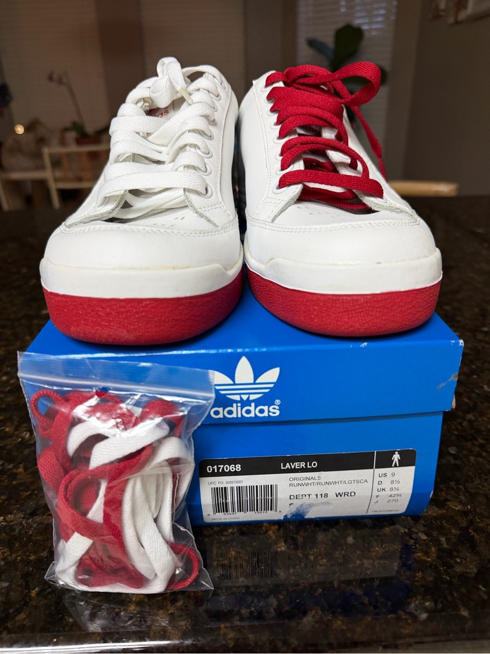 Classic White Men's Sneakers with Red Accent Laces